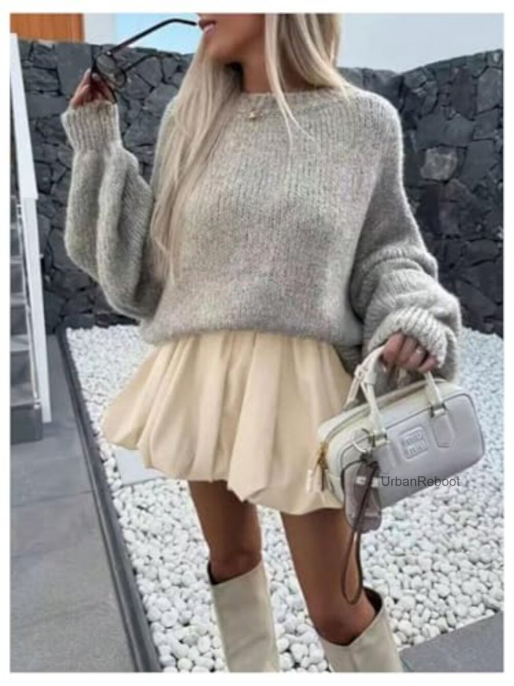 Y2k Bubble Short Skirt Elastic Waist Pleated Hem Puffy Trendy Going Out Mini - Picture 3 of 3